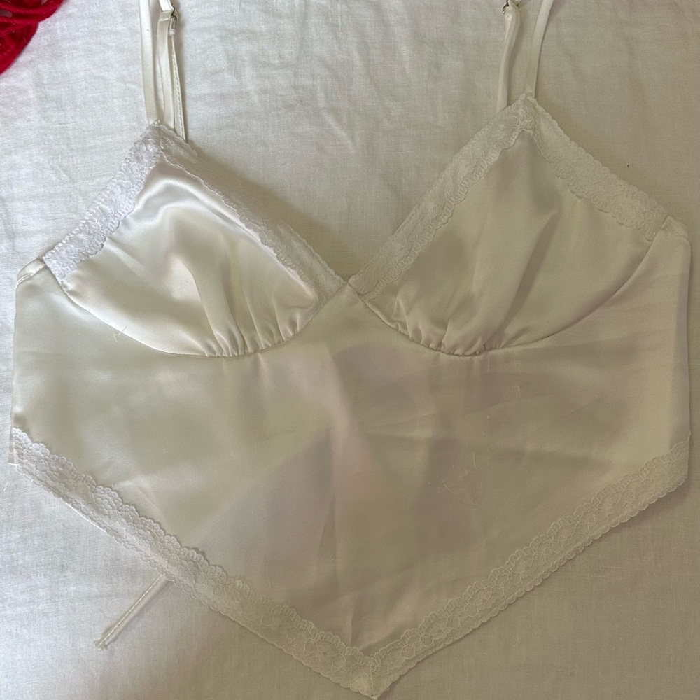 white silk top